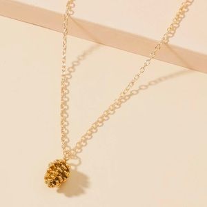 Whimsical Vintage-Inspired Pine Cone Necklace.